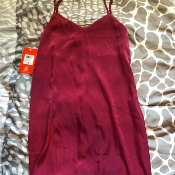 Button down Satin Slip Dress - Picture 2 of 4